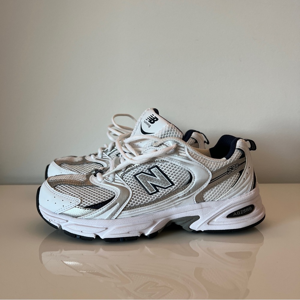 New Balance 530 White Navy Silver and Black Sneakers